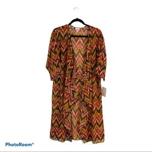 NWT LuLaRoe Shirley (M) Sheer Multicolored